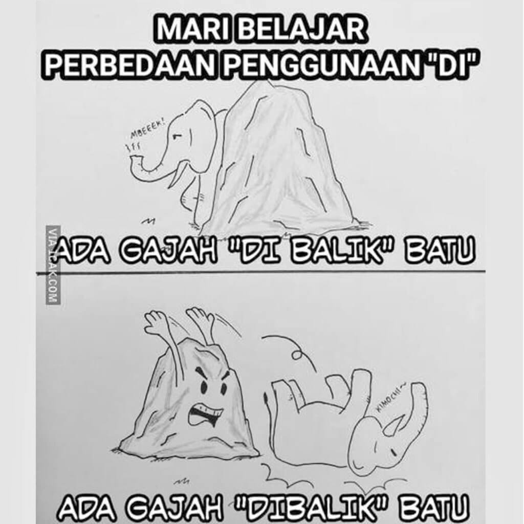 gajah di balik batu vs gajah dibalik batu